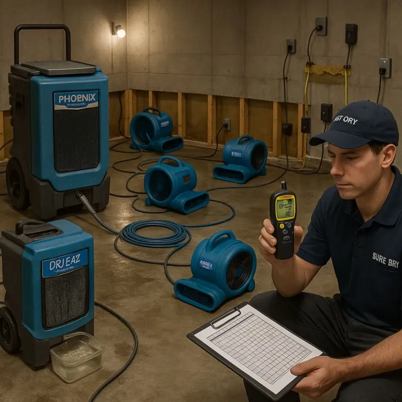 Structural Drying and Dehumidification process in Cambridge Springs, PA